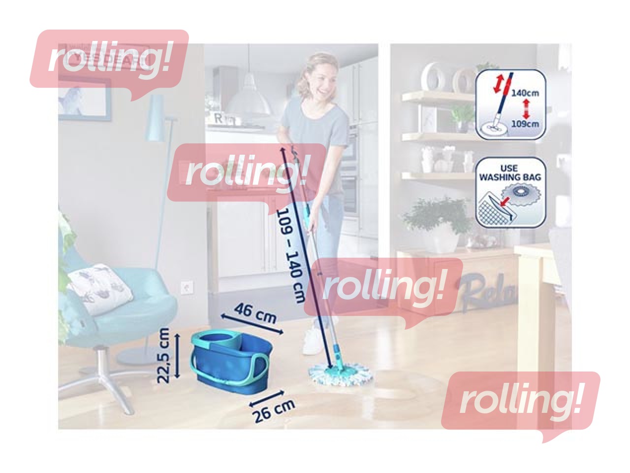 Набор для уборки пола Leifheit, Clean Twist Disc Mop Ergo