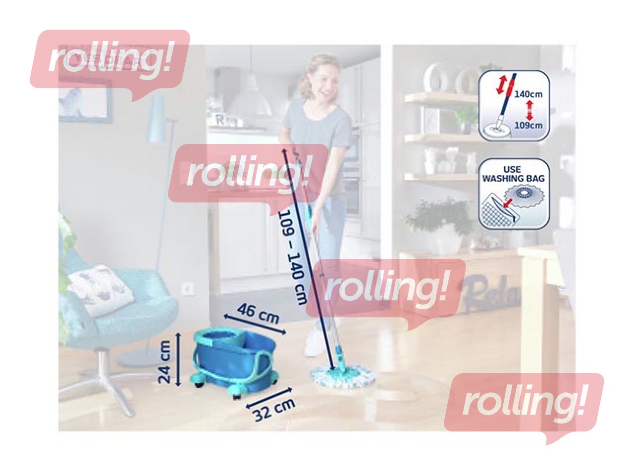 Põrandapuhastuskomplekt Leifheit, Clean Twist Disc Mop Ergo Mobile