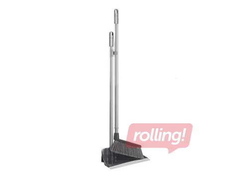 Scoop with brush in medium long handle HBC, gray