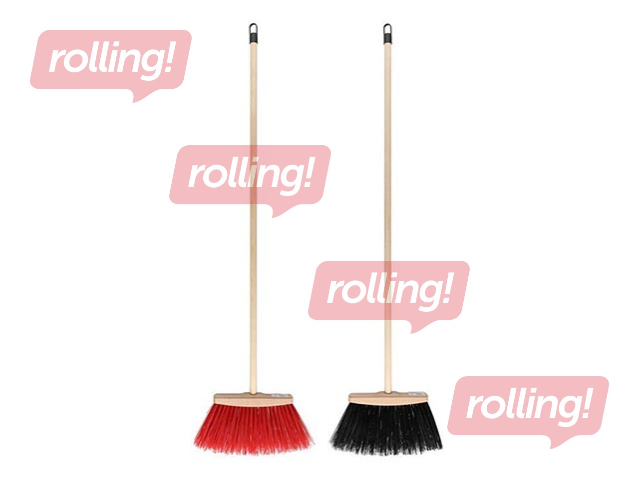 Уличная щётка Saima Broom, черный, красный