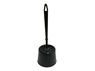 Toilet brush with pad Pongal, black with black bristles
