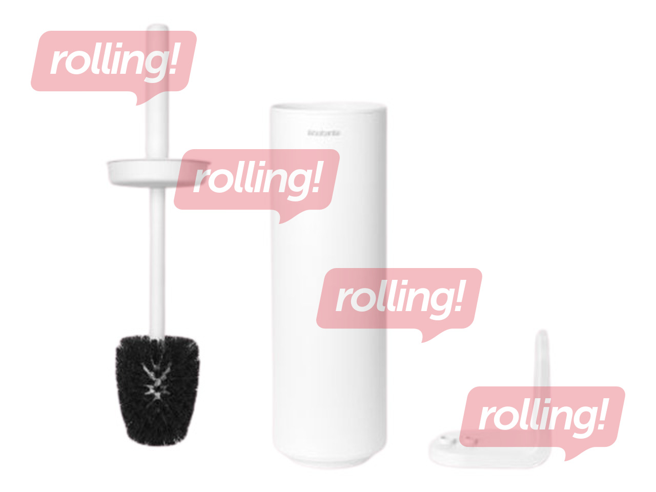 Туалетная щетка с держателем MindSet Mineral, белая