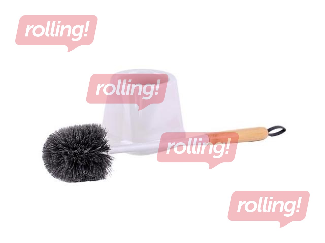 Tualetes birste Toro Bamboo ar turētāju, balta