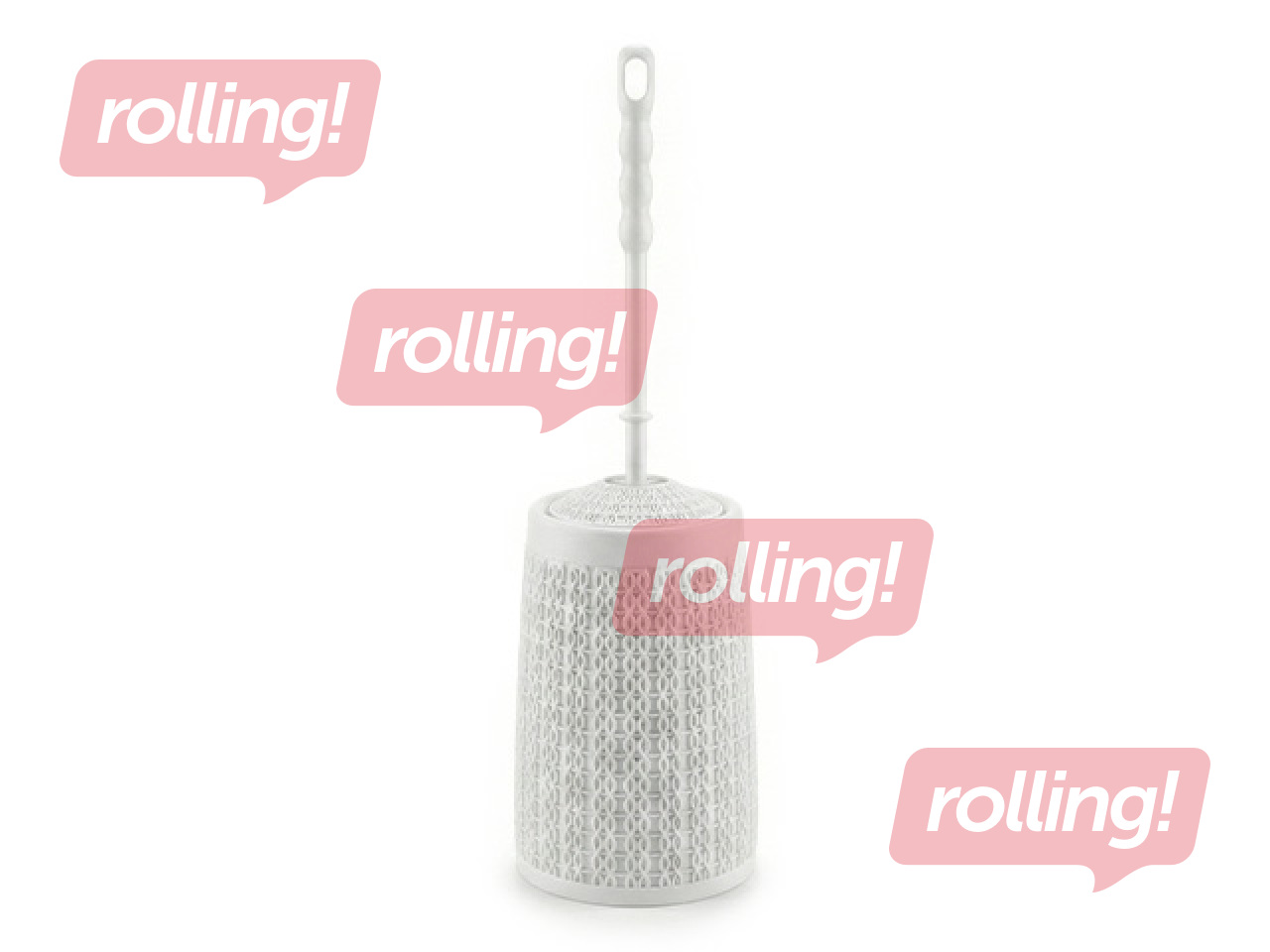 WC-hari Dunyaplastik, hoidikuga, plast, kootud mustriga, valge