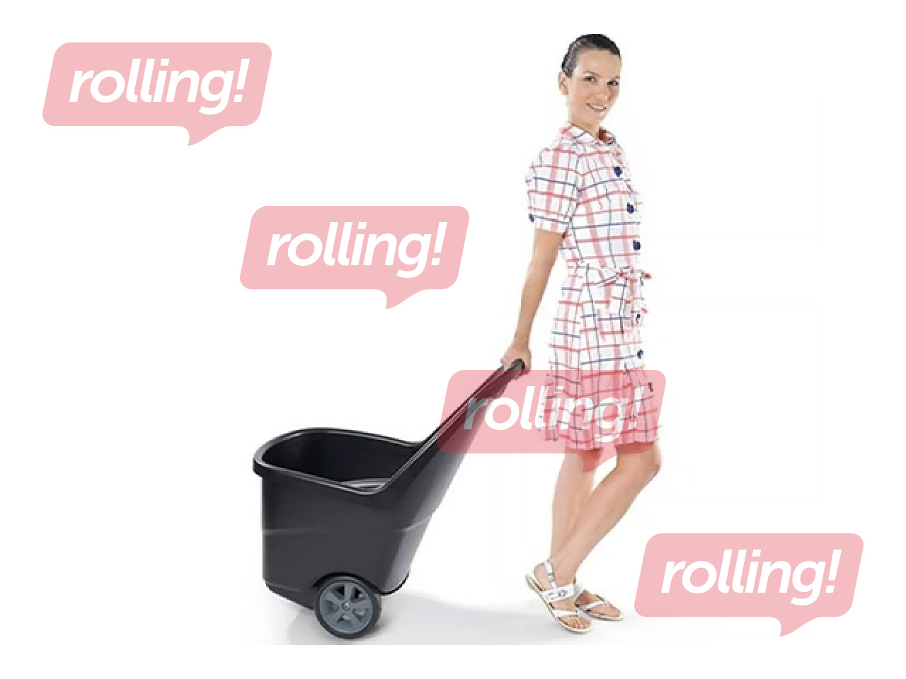 Dārza ķerra Keter Easy Go XL, tumši pelēka, 62l