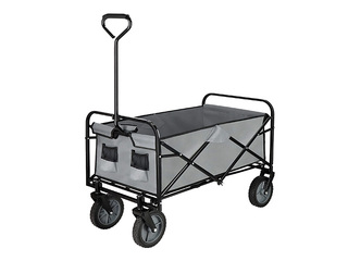 Dārza ratiņi Springos, salokāmi, pelēki, kravnesība 80kg, 105l