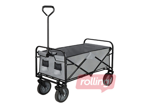 Garden trolley Springos, foldable, grey, load capacity 80kg, 105l