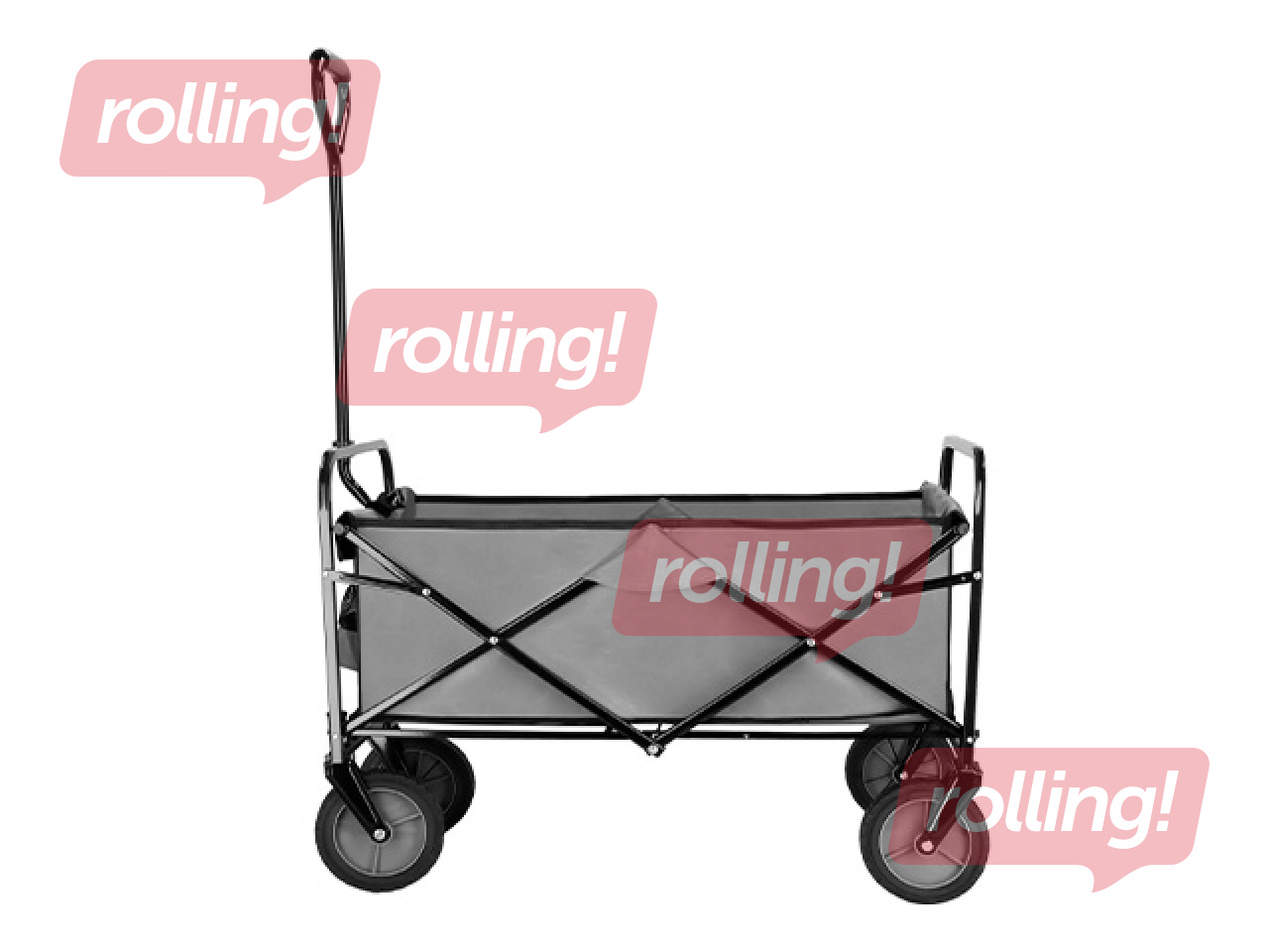 Garden trolley Springos, foldable, grey, load capacity 80kg, 105l