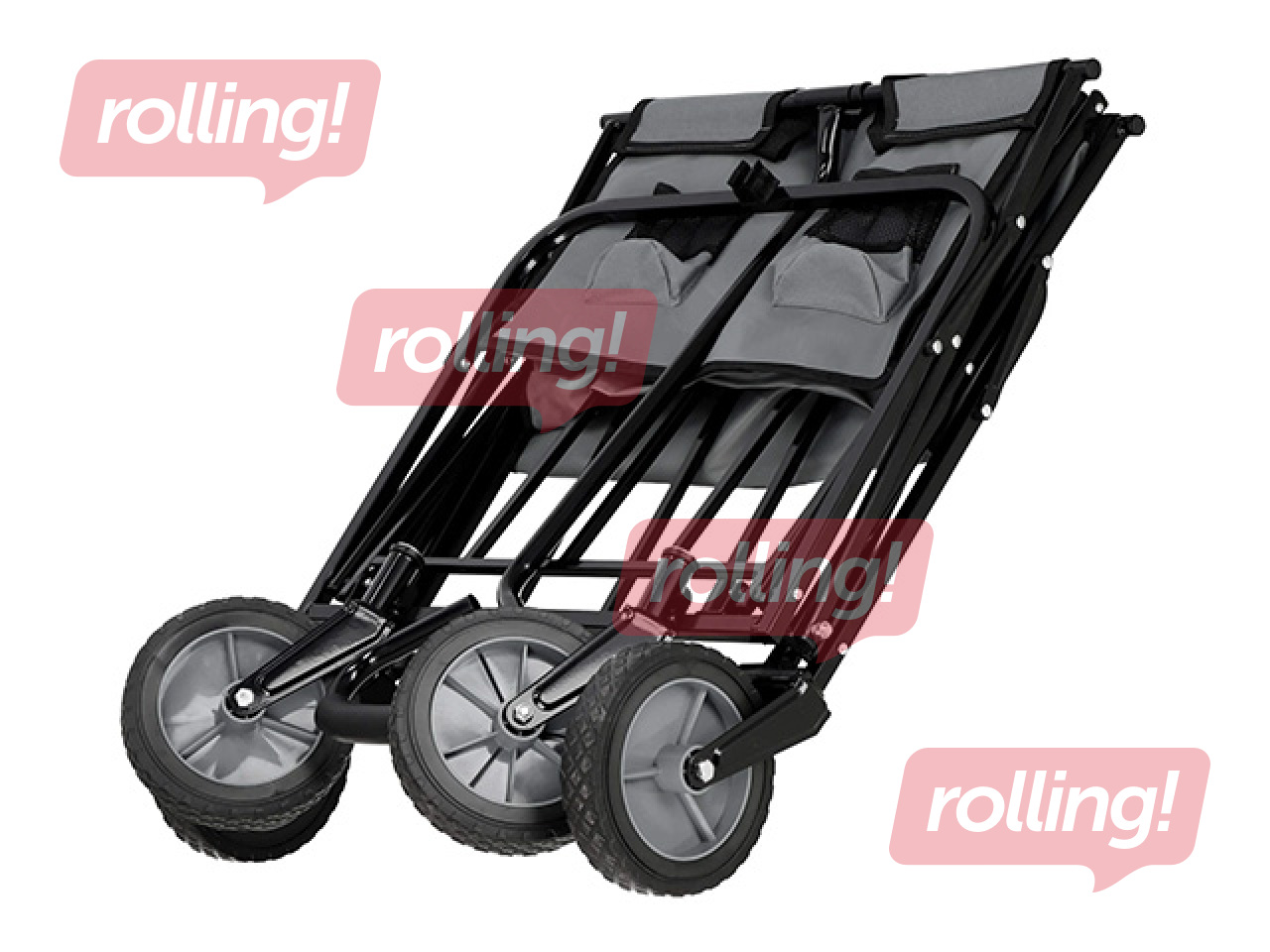 Garden trolley Springos, foldable, grey, load capacity 80kg, 105l