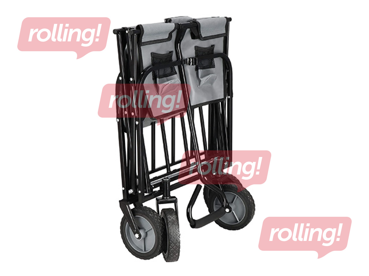 Garden trolley Springos, foldable, grey, load capacity 80kg, 105l