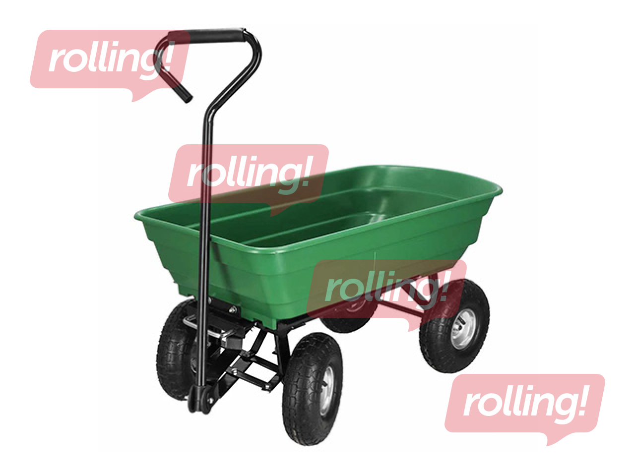 Garden trolley Springos, green, load capacity 250kg