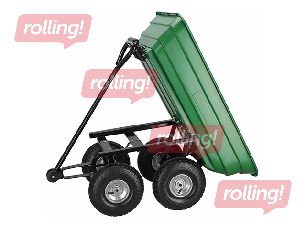 Garden trolley Springos, green, load capacity 250kg