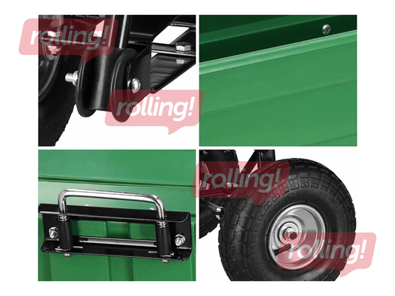 Garden trolley Springos, green, load capacity 250kg