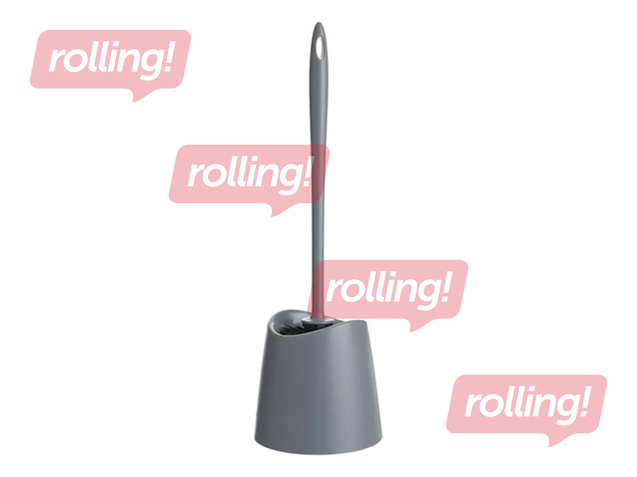 Туалетная щётка Tatay Standard, с держателем, пластик, серая