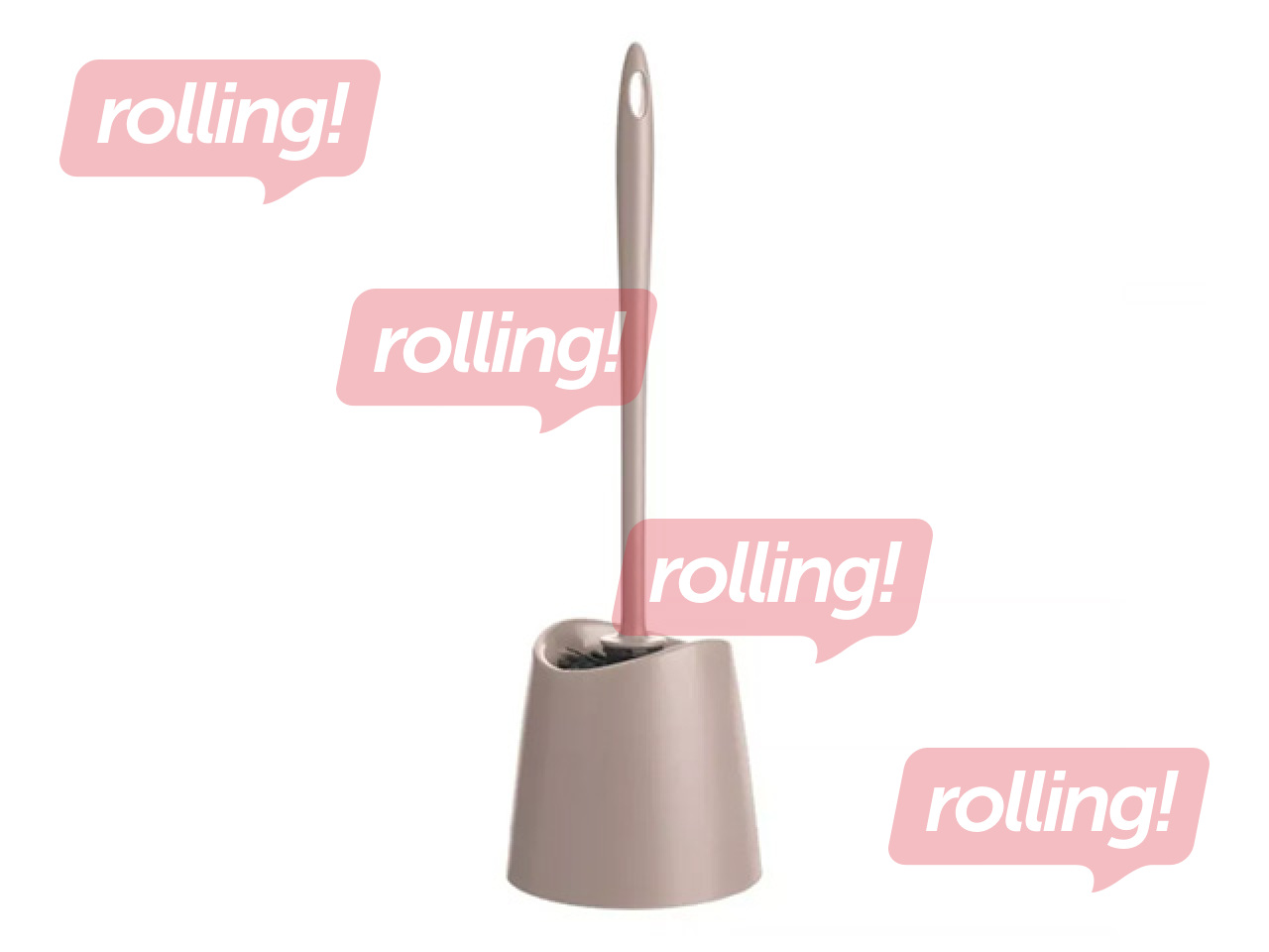 Toilet brush Tatay Standard, with holder, plastic, brown