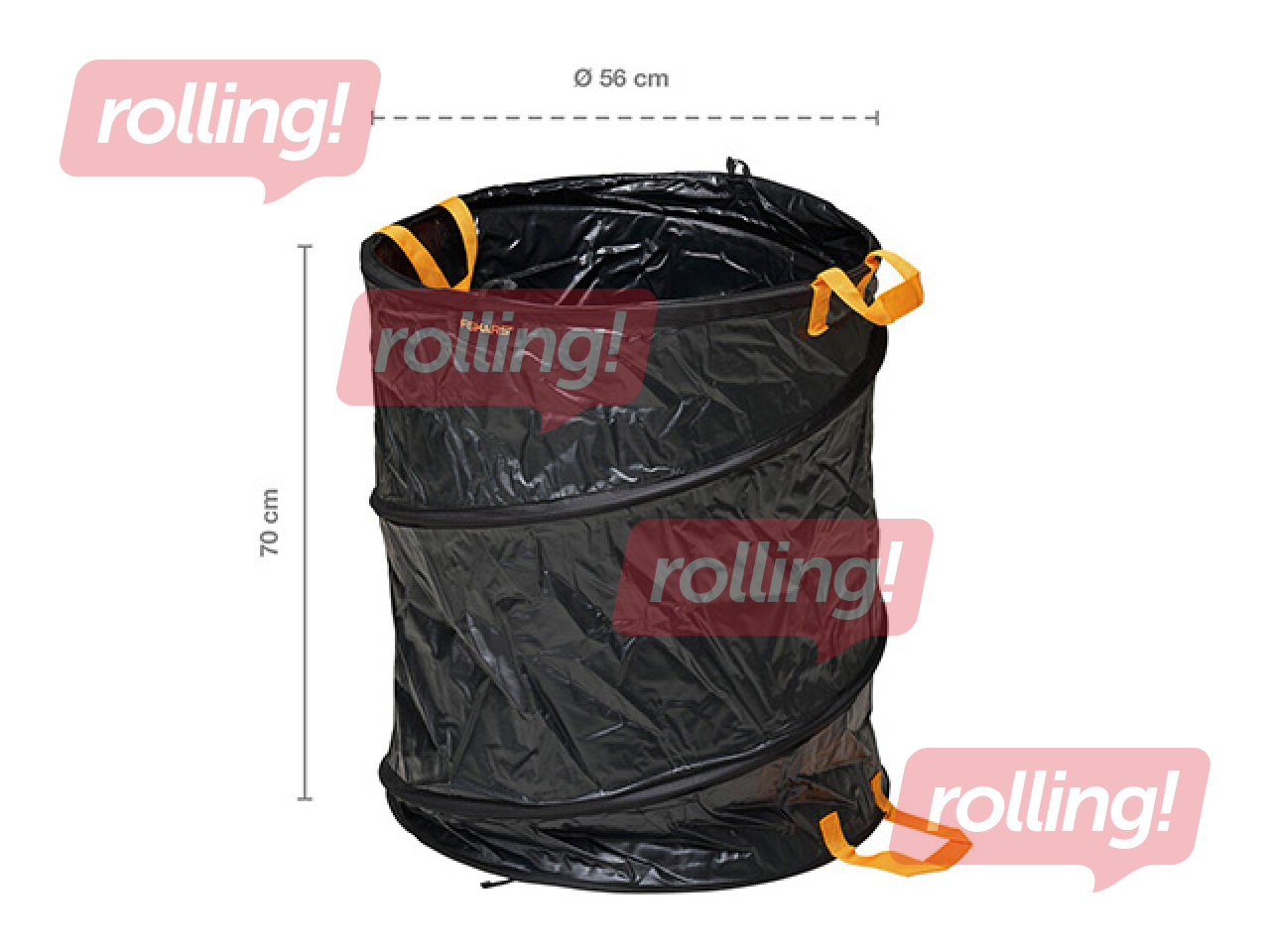 Aiakott Fiskars Solid, kokkupandav, must, 172l