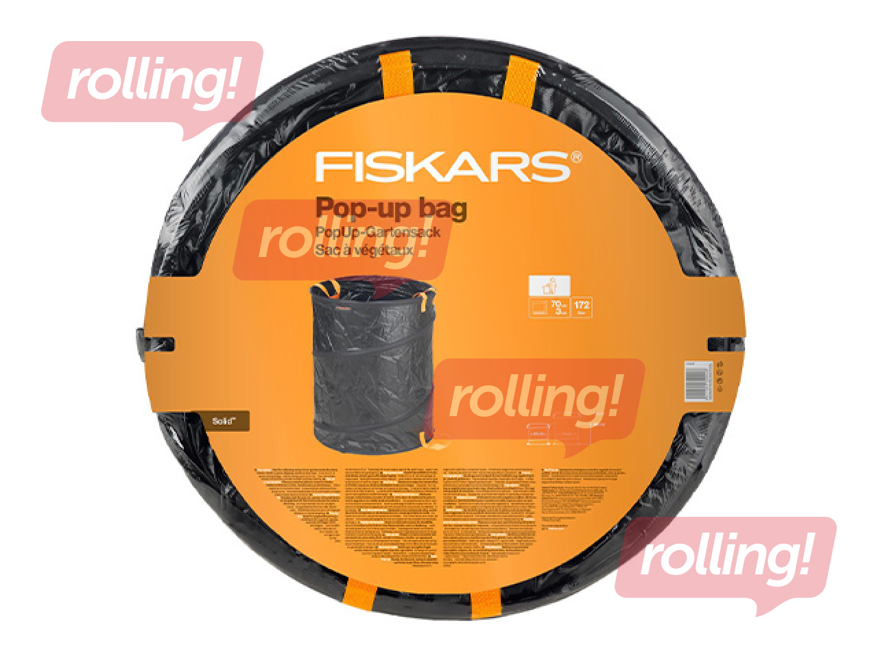 Aiakott Fiskars Solid, kokkupandav, must, 172l