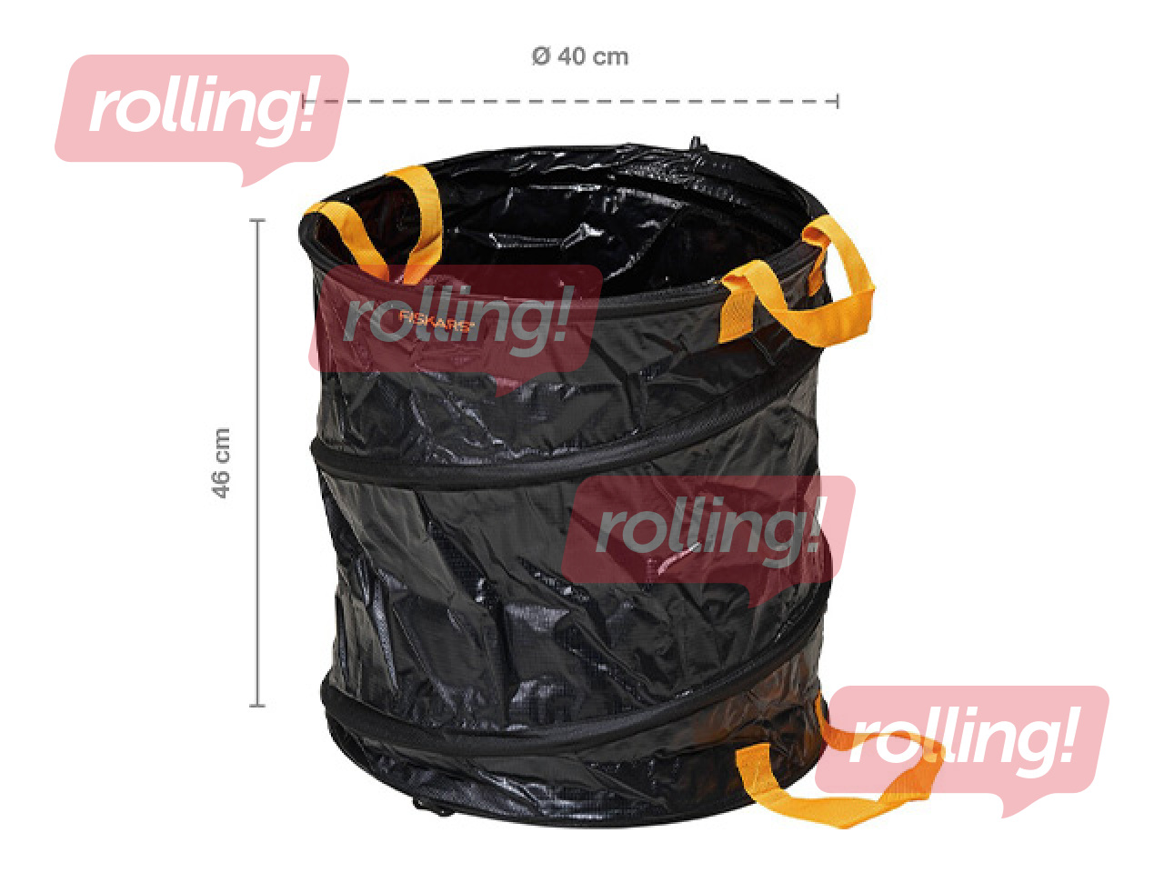 Aiakott Fiskars Solid, kokkupandav, must, 56l