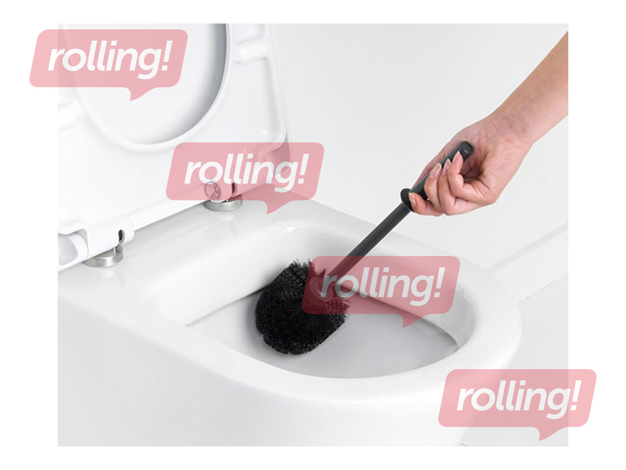 Toilet brush Brabantia with holder, black with black bristles