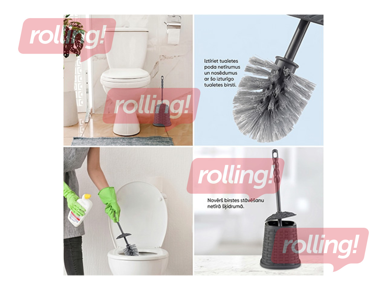 WC-hari hoidikuga Dunyaplastik Rattan, plastist, valge