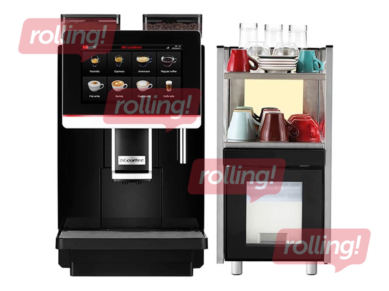 Profesionālais kafijas automāts Dr. Coffee Coffeebar Plus, melns