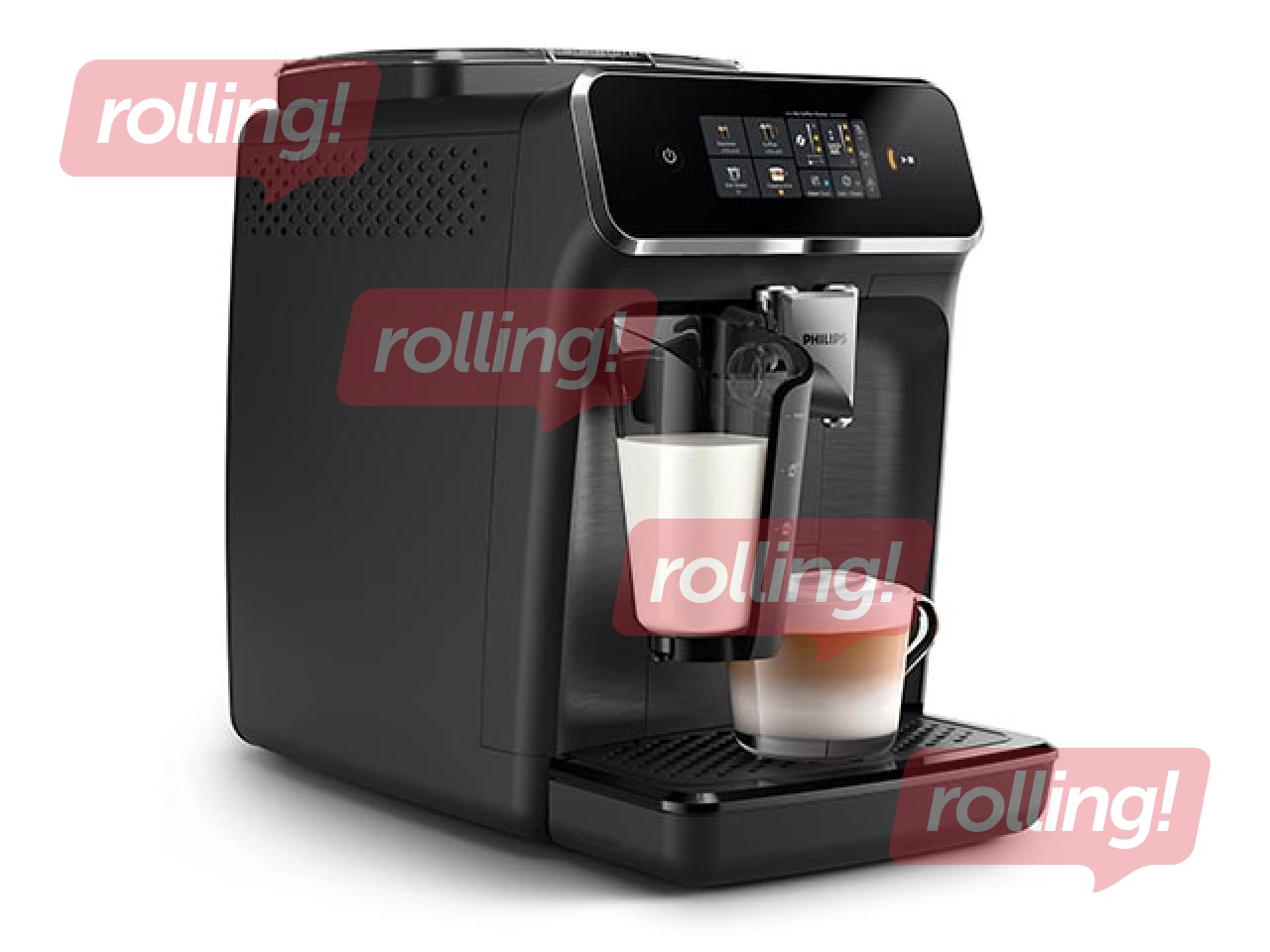 Kohvimasin Philips 2300 seeria, Espresso LatteGo, must