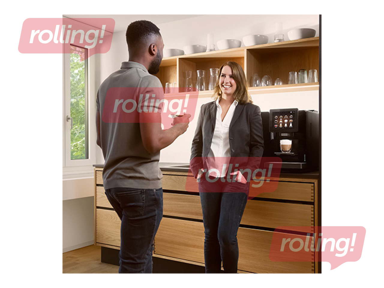 Coffee machine Franke A300 MS EC, with water connection and 2 powder containers, black