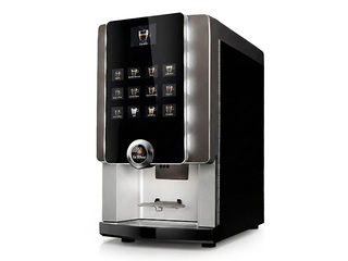 Coffee machine Rhea laRhea V+ eC, with 1 coffee and 2 powder containers, brown with silver elements