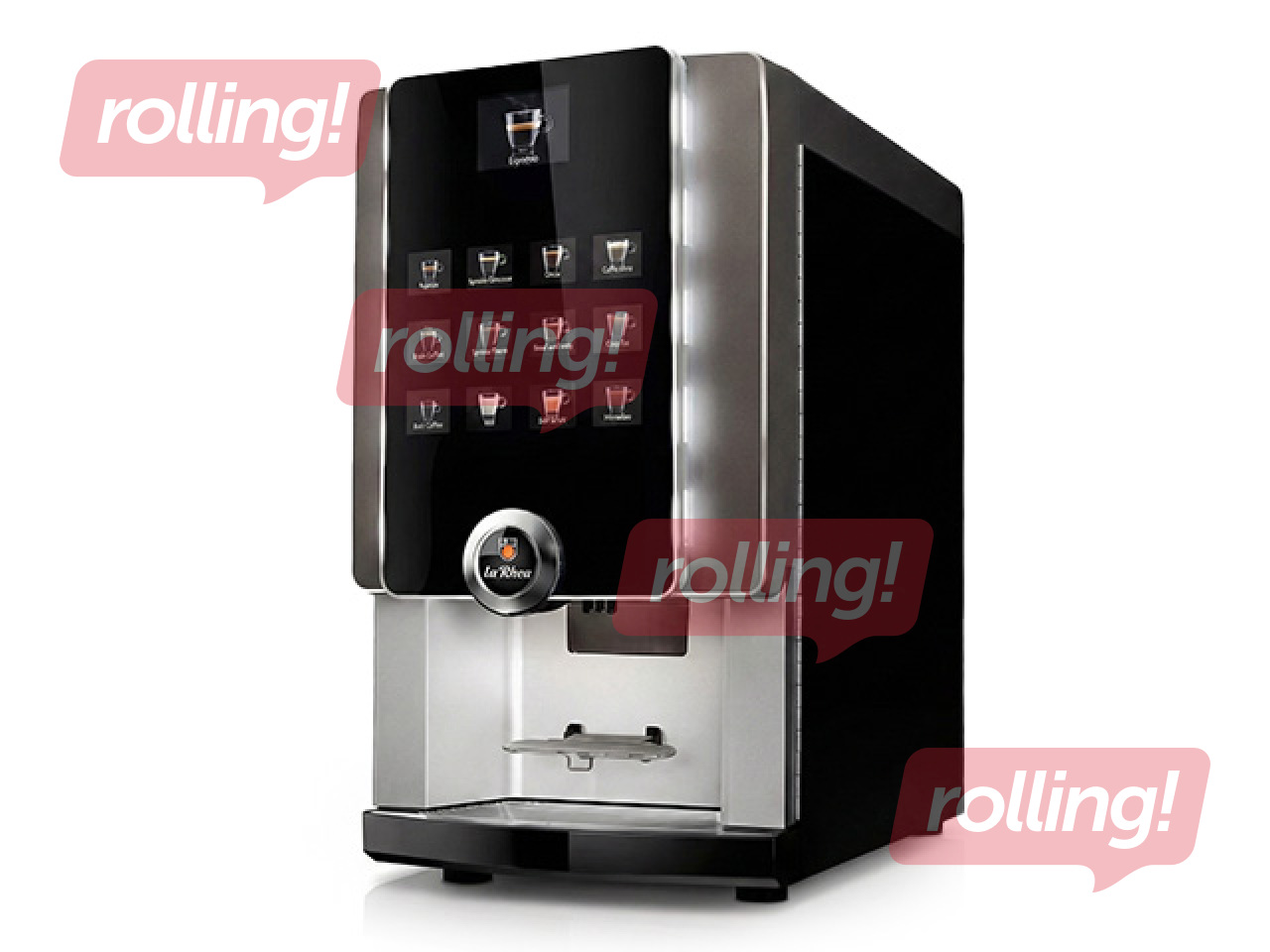 Kohvimasin Rhea laRhea V+ eC, 1 kohvi- ja 2 pulbrimahutiga, pruun hõbedaste elementidega