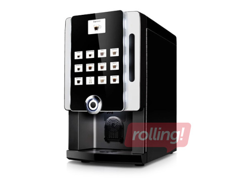 Kafijas automāts Rhea BL eC ar 1 kafijas un 2 pulvera tvertnēm, melns