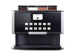 Kohvimasin Rhea rhTT3.pro, 1 kohvi- ja 3 pulbrimahutiga, must hõbedaste elementidega