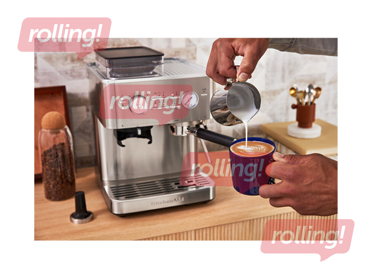 Kohvimasin KitchenAid koos kohviveskiga, roostevaba tera