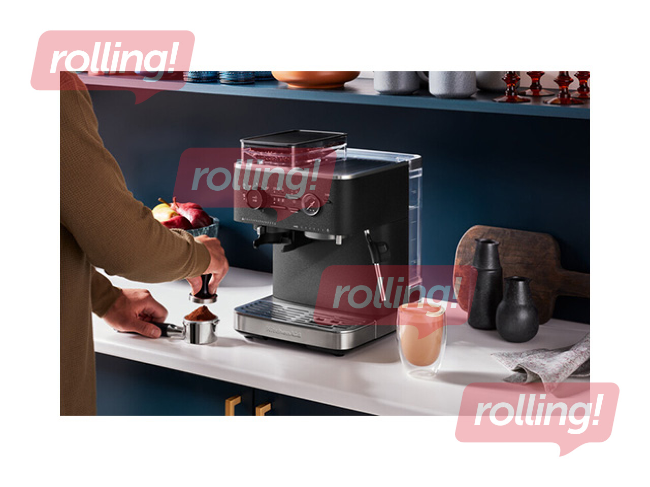 Кофемашина KitchenAid с кофемолкой, чугунно-черная