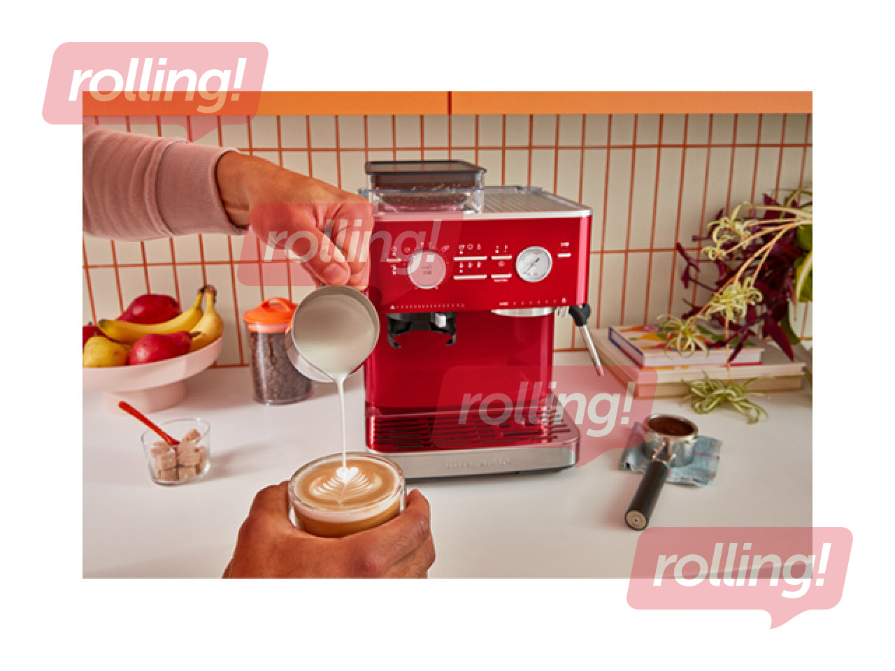 KitchenAid kohvimasin koos kohviveskiga, punane