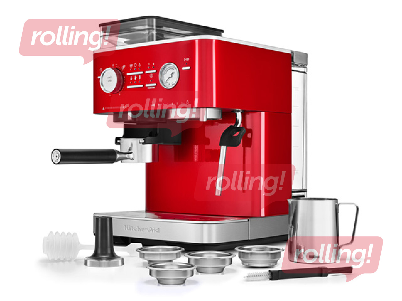 Кофемашина KitchenAid с кофемолкой, красная