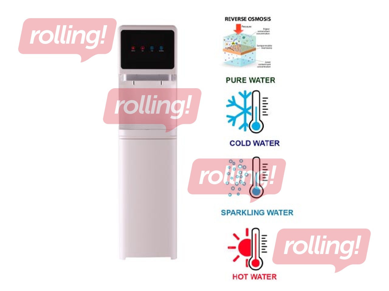 Joogivee ettevalmistamise ja tarbimise seade, SODA DIAMOND 400 (HOT-COLD-RO-SODA)