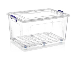 Ящик для хранения на колесиках с крышкой, 69 х 47 х в 35 см, 80 л