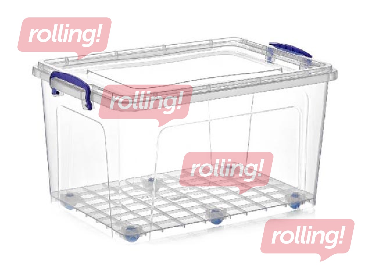 Ящик для хранения на колесиках с крышкой, 56 x 37 x в 30 см, 42 л