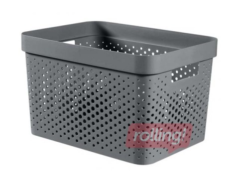Ящик для хранения Infinity Recycled, без крышки, 17л, темно-серый