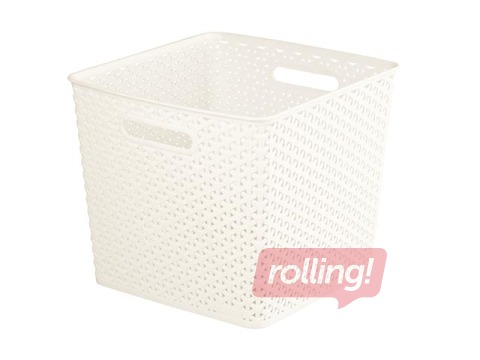 Basket My Style square, 25l, 35.5x32.5x28 cm, cream