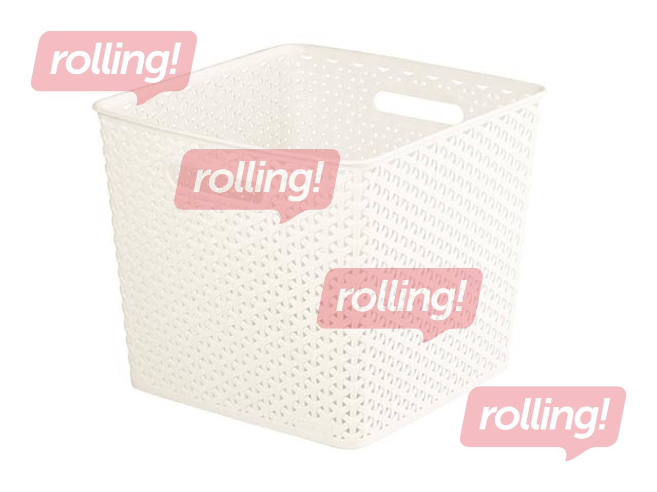 Basket My Style square, 25l, 35.5x32.5x28 cm, cream
