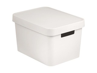 Box with lid Infinity Recycled, 17l, 36x27x22 cm, white