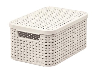 Box with lid Style S, 29.1x19.8x14.2 cm, cream color