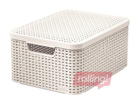 Kaanega kast Style M, 39,3 x 29,3 x 18,7 cm, kreemikas
