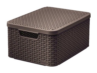 Box with lid Style M, 39.3x29.3x18.7 cm, dark brown
