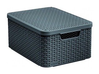Box with lid Style M, 39.3x29.3x18.7 cm, dark gray