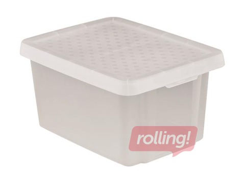 Storage box with lid Essentials, 16 L, transparent
