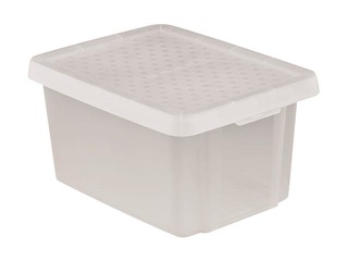 Storage box with lid Essentials, 16 L, transparent