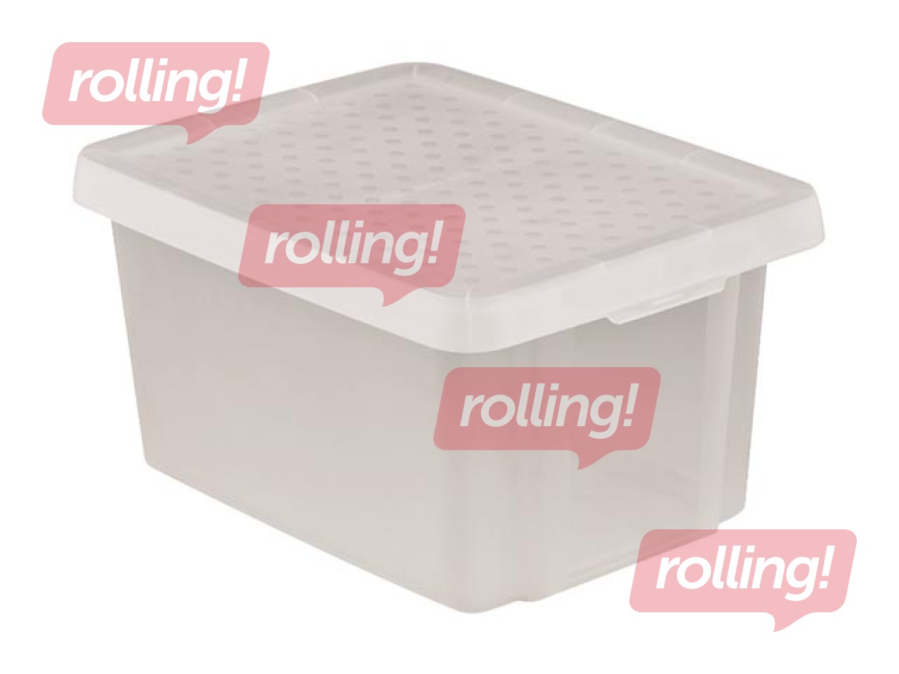 Storage box with lid Essentials, 16 L, transparent