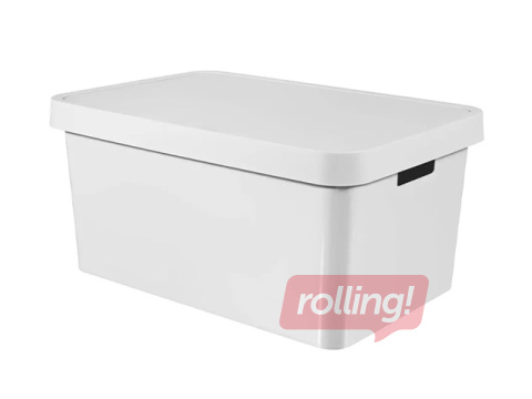 Hoiukast Curver Infinity Recycled, kaanega, valge, 45l